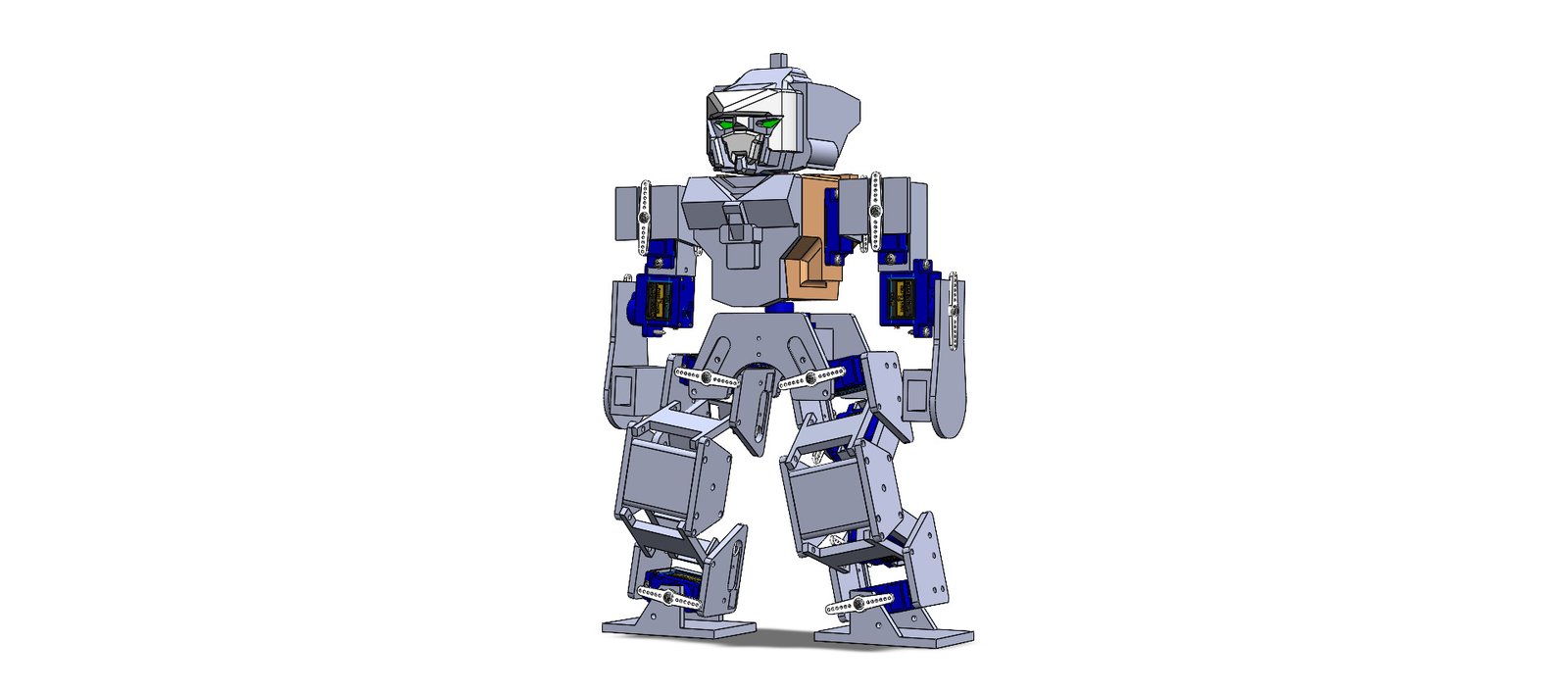 TITAN humanoid robot CAD model with articulated arms, legs, and servo joints